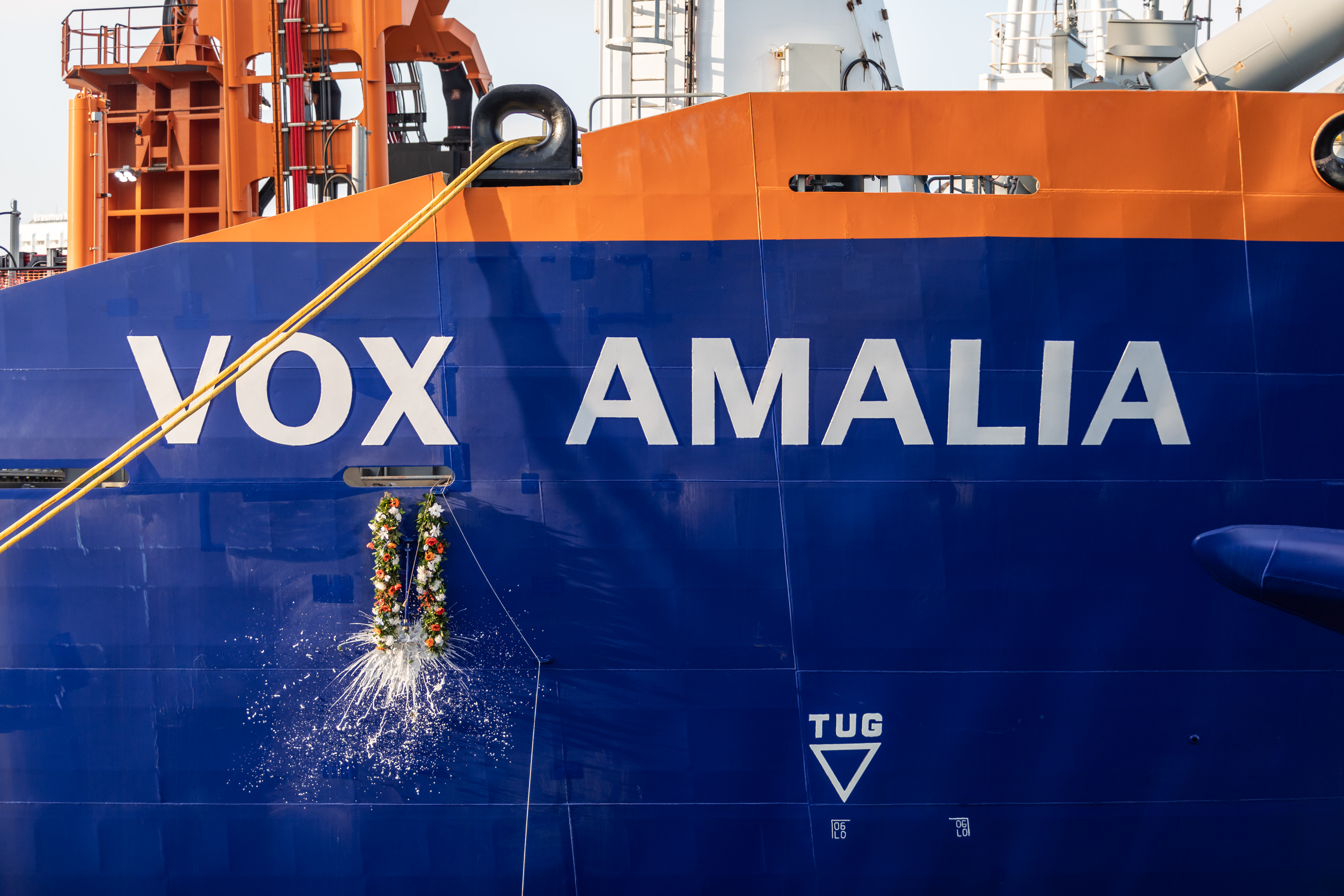 Queen Máxima christens trailing suction hopper dredger Vox Amalia